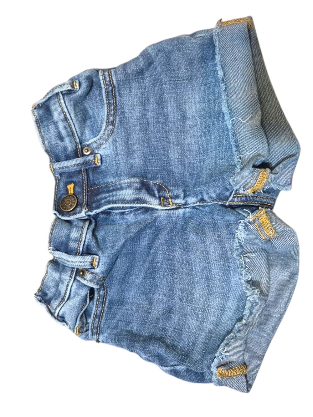 Crewcuts Light Blue Frayed Roll-Cuff Jean Shorts